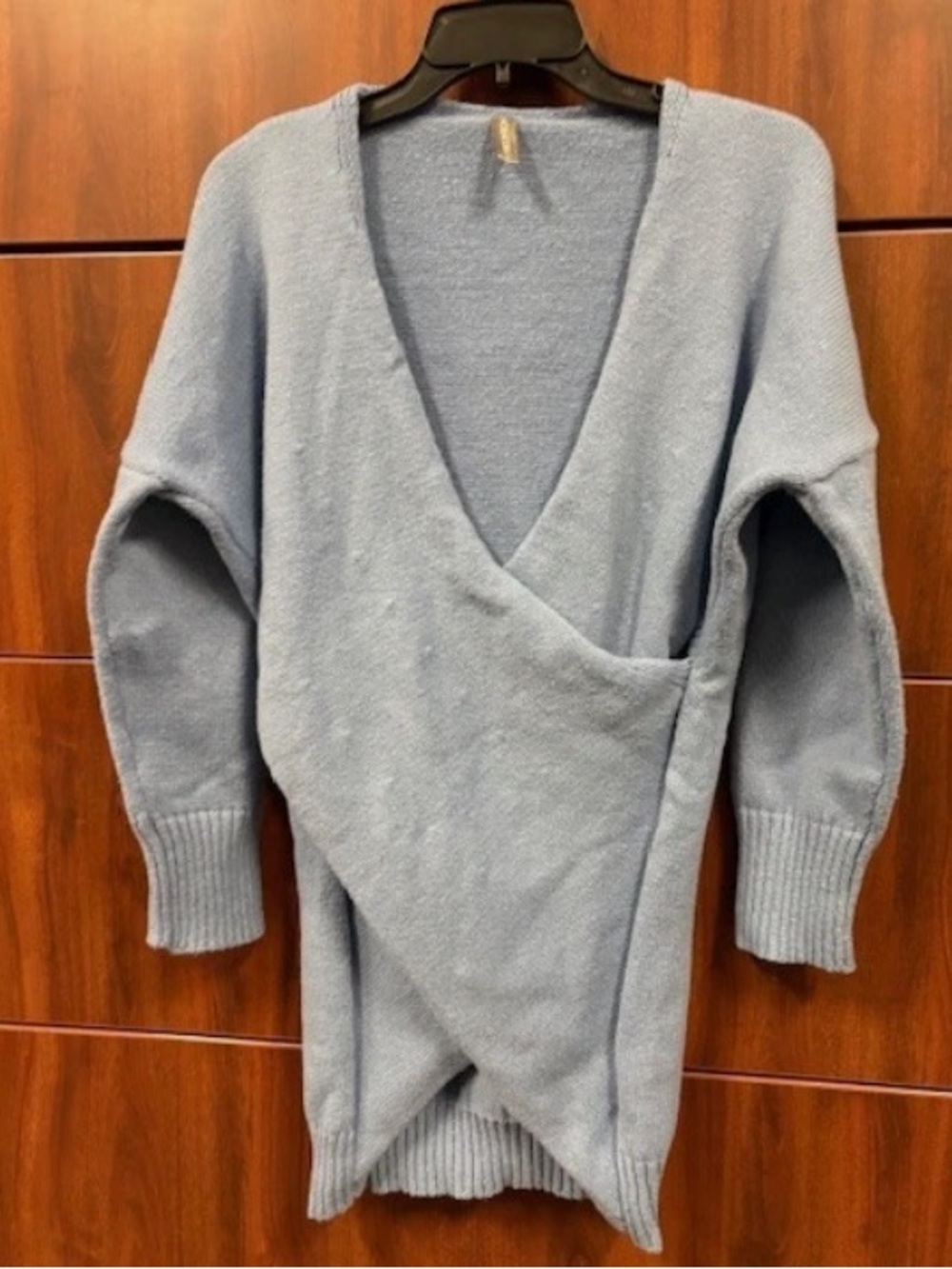 NoraCora Y2K Periwinkle Crossover Acrylic Sweater like new women's size S